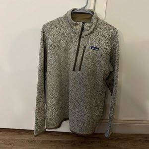 Patagonia Men’s Better Sweater Quarter Zip (Grey w olive trim)